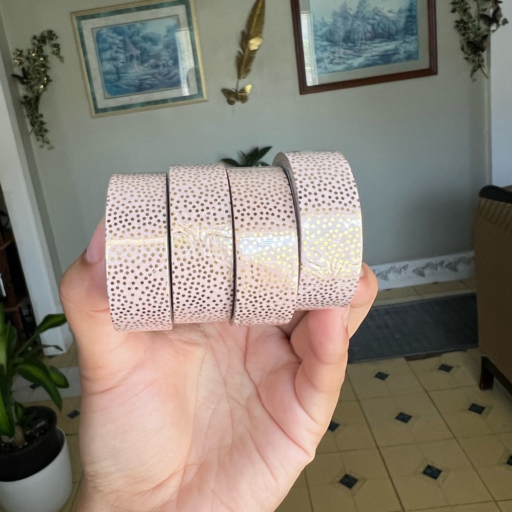 Pink gold dots washi tape 4 pack